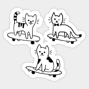 Cats on Skateboards Funny Cute Skateboarding Gift Sticker